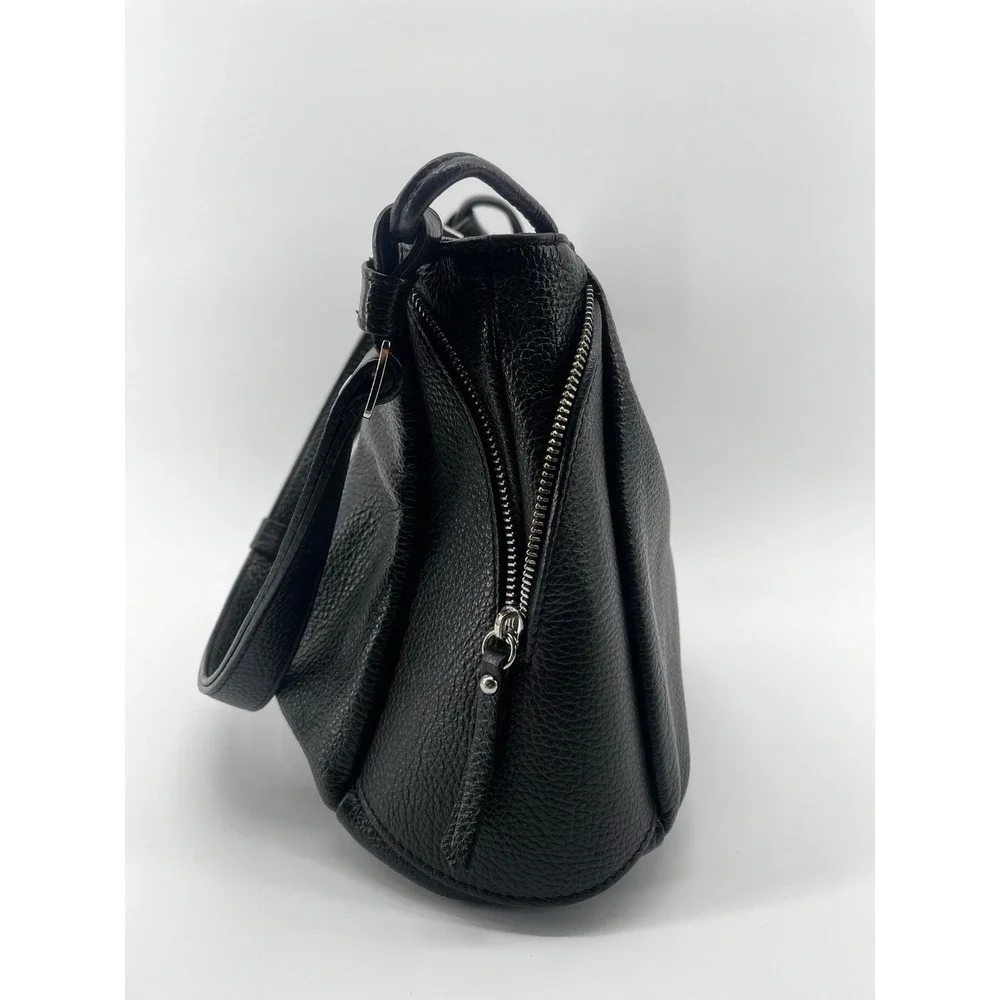 Viola‎ Castellani Italian Leather Hobo Black Bag Shoulder Crossbody VTG